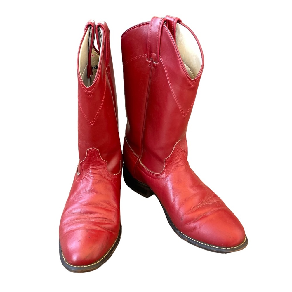 VINTAGE LAREDO Red Leather Cowgirl Boots
